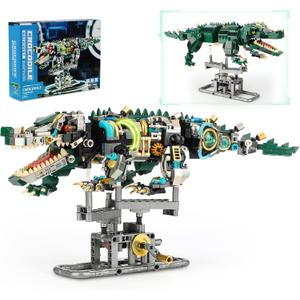 Ideas Mechanical Crocodile Building Set - Alligator Animal Toy with Display Stand and Light, Compatible with Lego Dinosaur, STEM Gift for Adults & Teens Boys Ages 14+ (996 PCS)