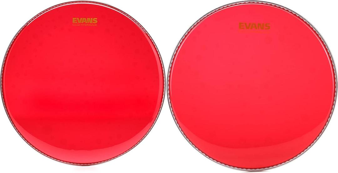Evans Hydraulic 13 inch and 16 inch Red Drumheads