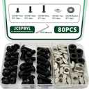 80 pcs M8 T Nut Screws Kit for 4040 4080 Aluminum Extrusion, 26 pcs Black M8x12/16/20mm Hexagon Socket Carbon Steel Screws and 26 pcs M8 Drop in T-Nuts, 28 Washers with Hex Wrench
