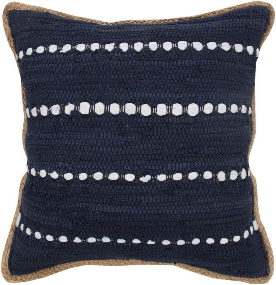 HomeRoots 20" Blue and Beige Throw Pillow