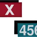 4'' Halloween Costume Cosplay Patches, Red X Sign and 456 Name Plate Hook and Loop Patches