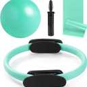 Tsikavo Pilates Ring, Pilates Ring Circle and Ball Set, 12 Inch Magic Circle Pilates Ring,9 Inch Small Exercise Ball,Resistance Bands Set, Home Pilates Equipment for Women (Teal)