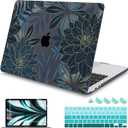 Mektron Designed Case for MacBook Pro 16 Inch A2141 Cover 2019 Release 16" with Liquid Retina Display/Touch ID, Plastic Hard Shell with Keyboard Skin & Screen Protector, Dahlia Flower C035
