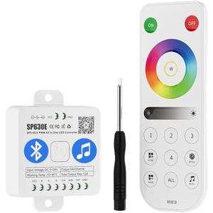 BTF-LIGHTING SP630E Bluetooth Controllers 4 Zones 2.4GHz RF RB3 Remote Kit Support FCOB COB SMD PWM or SPI RGB RGBW LED Strip WS2811 WS2812B WS2814 WS2815 SK6812 IC etc DC5V DC12V DC24V