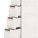 5 Drawer Slim Storage Cabinet, Narrow Rolling Cart Organizer, White