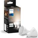 PHILIPS Hue Smart 60W GU10 LED Bulb, White Light, 2 Pack, 450LM, Indoor Light Bulbs, Control with Hue App, Compatible with Alexa, Google Assistant and Apple HomeKit