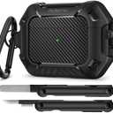 MOBOSI for AirPod Pro Case with Cleaner Kit, Compatible with Airpods Pro 2 Case Cover 1st/2nd Generation with Lock & Keychain, Full Body Shockproof Protective Case (2023/2022/2019), Black