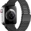 For Apple Watch Band 49mm 46mm 42mm 45mm 41mm 44mm 40mm 38mm, iWatch Bands Magnetic Metal Strap Women Men Stainless Steel Bracelet Wristband for Apple Watch Ultra/2 Band Series 10 9 8 7 SE 6 5 4 3 2 (Black)