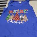 Funny Merry Christmas Tree Xmas Buffalo Plaid Women Men Tank Top XL