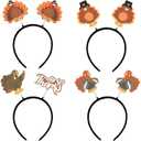Yolyoo 4PCS Thanksgiving Turkey Headband Boppers for Thanksgiving Costume Accessories Headband Party Supplies