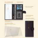 Oak Leathers Checkbook Cover Slim Minimalist For Men with RFID Blocking Credit Card Holder Wallet (Root Beer)