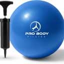 ProBody Pilates Small Exercise Ball with Pump - 9 Inch Workout Ball for Stability, Barre, Yoga, Core & Physical Therapy (Blue)