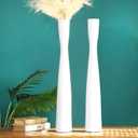 Nuogo 2 Pcs 20'' Tall White Floor Vases Ceramic Skinny Long Vase for Pampas Grass Modern Minimalist Tall Flower for Fireplace Living Room Home Decor