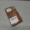 for iPhone 15 pro Case with Card Holder for Women, for iPhone 15 pro Phone Case Wallet with Strap Credit Card with Kickstand Zipper Case - Brown