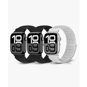 Nylon Sport Bands Compatible with Apple Watch Band 41mm 40mm 38mm Women Men, Adjustable Sport Solo Loop Bands for iWatch Series 10 9 8 7 6 5 4 3 SE Ultra 2 1, 3 Pack