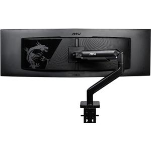 MSI MAG MT201 - Premium Heavy Duty Single Monitor Stand Arm, Supports 17-49" Screens and 44 lbs, VESA Compatible, Adjustable Spring Assisted Mount, Clamp & Grommet, Quick Release Plate - Black