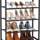 HOMEFORT 5 Tiers Shoe Rack Organizer,23" Shoe Storage Shelf for Closet, Shoe Rack for Entryway, Each Tier Fits 3 Pairs, Shoe Stand with Metal Shelves and MDF Top Board, Washed Gray