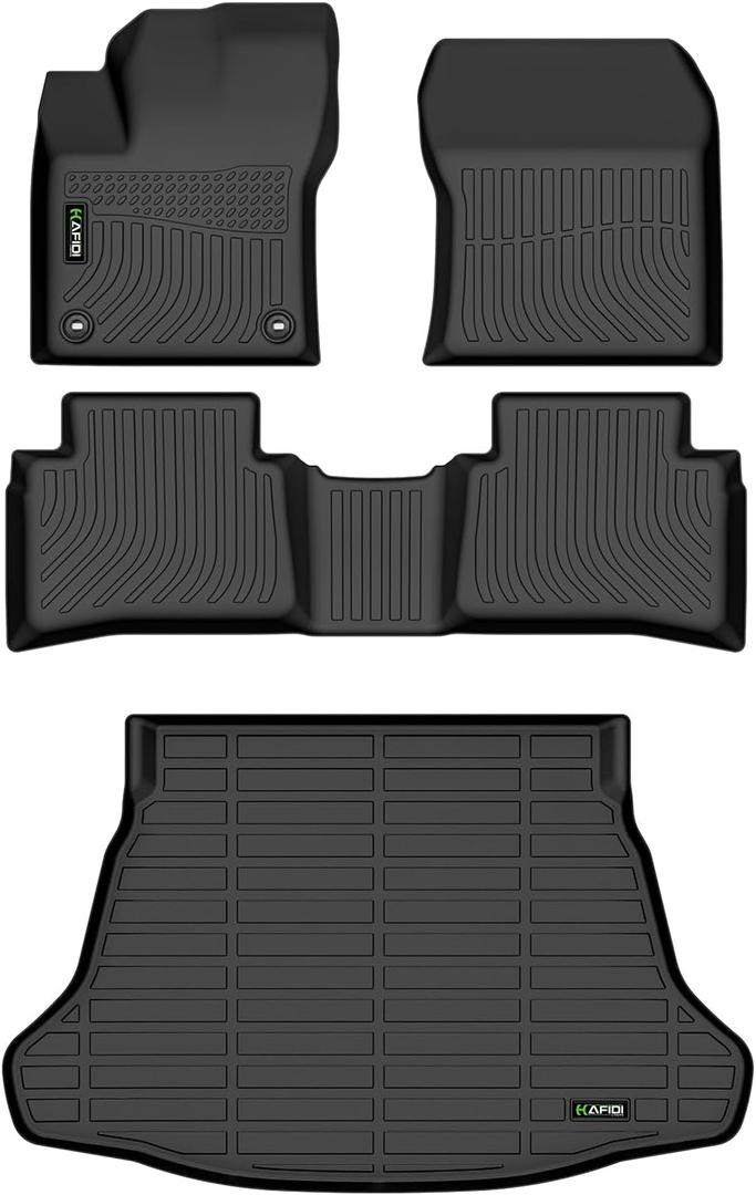 HAFIDI Floor Mats & Cargo Liner for 2016-2022 Toyota Prius (Not for Prius Prime & Prius v & Prius c) Car Mats for Prius All Weather Floor Liners Protection TPE Automotive Accessories - Black
