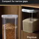 LivLab Mker 20-25 lbs Rice Dispenser with measuring spoon - 11.4Qt/12L Large Airtight Food Storage Rice Container for Cereal, Flour - BPA-Free PET, Slim Space-Saving