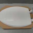 Mayfair Cassel Slow Close Toilet Seat, Easy Clean, Non Slip Premium Wood Seat, Easy Install, Made in USA, Elongated, White