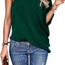 Verdusa Women's One Shoulder Dolman Sleeve Longline Tunic Tee Top Blouse, L