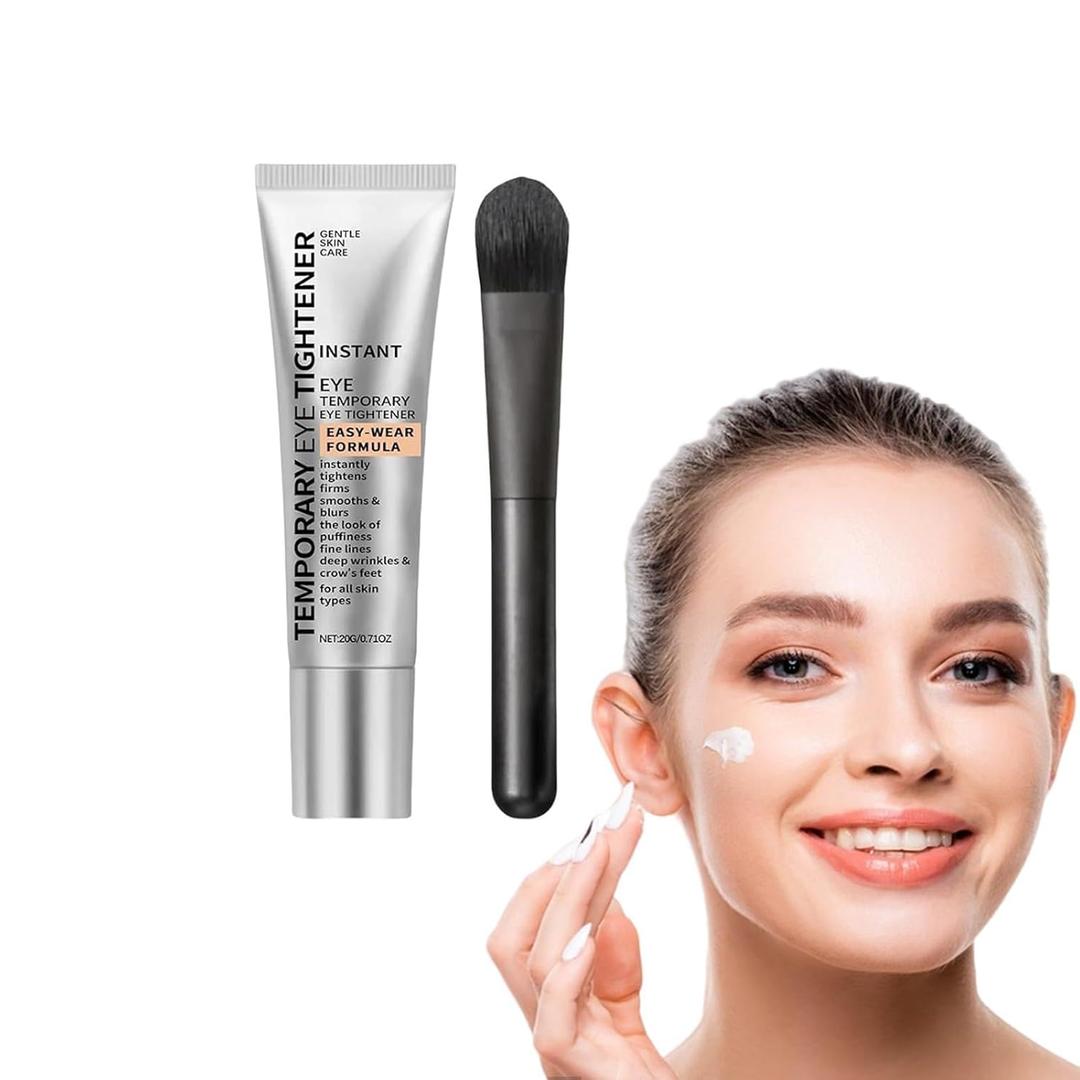 Instant Firm Eye Tightener  Perfection Eye Cream with Brush, Reduces Dark Circles & Puffiness, Smooths Wrinkles & Fine Lines  Lightweight, Gentle Formula for All Skin Types