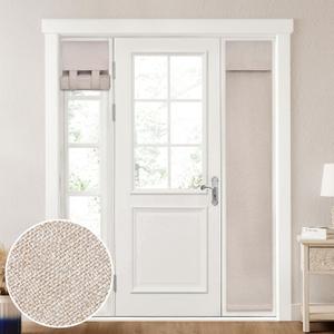 HOMEIDEAS 100% Linen Blackout Sidelight Curtains for Front Door, Side Door Window Curtains, Small Window,Thermal Insulated Covering, 1 Panel, W12 X L68 Inch, Natural