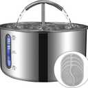 MOPETTA Cat Water Fountain, Large Capacity Stainless Steel Pet Water Fountain for Cats Inside, 3.6L/ 121oz Automatic Dog Dispenser Water Bowl, Multiple Pets Water Fountain