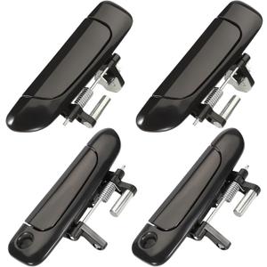 Set of 4 Exterior Door Handles for Honda Civic 2001-2005,Front Rear Driver & Passenger Side Replaces 72140S5DA02, 72180S5DA02, 72640S5DA01, 72680S5DA0, Smooth Black