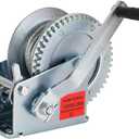 Heavy Duty Hand Winch 1200 lbs with 32 ft Steel Wire Rope, Hand Crank Strap Gear Winch with Steel Wire, for ATVs Boats Trailers Trucks Auto Marine