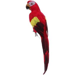 EBTOYS Artificial Birds Lifelike Feathered Birds Christmas Model Artificial Birds Lifelike Feathered Tree Craft - Parrot (Red)