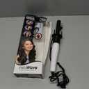 Kiss Instawave Deluxe Automatic Rotating Curling Iron, Self-Spinning, Ceramic Ionic Technology, Tangle Prevention, 2-Way Rotation, Dual Heat Settings up to 420F, 1 Curling Wand, Black & White