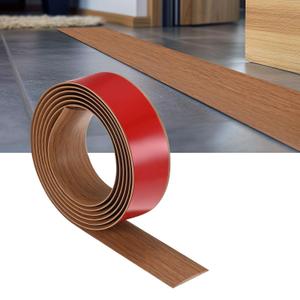 M METERXITY Floor Transition Strip Self Adhesive, 6.56FTx1.58Inch PVC Laminate Flat Divider Door Transition Strip for Joining Floor Gaps/Carpet/Tiles/Doorways [Teak]