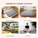 Premium Foam Japanese Futon Floor Mattress Queen Size 60"x 80",100% High Density Foam Comfortable Floor Mattress,3.2" Thicken Foldable Sleeping Pad,Dormitory Tatami Mat,for Adult and Kids (Gray)