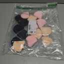 Pimoys 15 Pieces Powder Puff Face Soft Triangle Makeup Velour Puff, Beauty Sponge for Loose Powder and Cosmetic Foundation, Blender Makeup Tool (Black, Pink, Flesh)