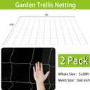 2 Pack 5x30 Ft Plant Trellis Netting, YHmall Heavy Duty Garden Trellis Netting with 50pcs Garden Ties, Square Mesh Outdoor Grow Net for Vining Climbing Plants, Tomatoes Peas Cucumber and Flower