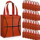 Huhumy 24 Pcs Basketball Party Favor Bags Treat Goodie Snack Gift Bags with Handles for Sports Team Gift Birthday Party Supplies