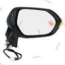 Passenger Side Mirror Assembly Compatible with Toyota Corolla 2020-2025 Heated with Turn Signal, Blind Spot Monitor, Power Adjustable Replace TO1321395, 8791012F90 Black (7Pin Right)