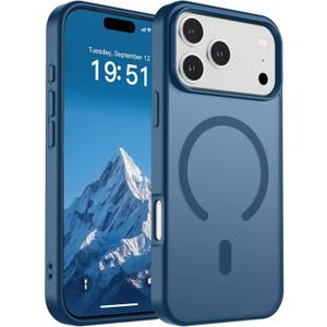 SUPFINE Magnetic for iPhone 17 Pro Max Case (Compatible with MagSafe)(Military Grade Drop Protection) Translucent Matte Shockproof with Anti-Fingerprint Phone Cover 2025,Deep Blue