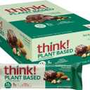 think! Vegan/Plant Based High Protein Bars - Sea Salt Almond Chocolate, 13g Protein, 5g Sugar, No Artificial Sweeteners, Non GMO Project Verified, 10 Count Best Before 08/18/2025