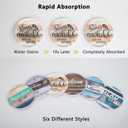 Bar Ceramic Cup Drink Coasters Set of 6 with Holder,Water Absorbent Round Monogram Cute Cool Morden Funny Unique,for Wine Bottle Table Desk Farmhouse Office (Multicolor)