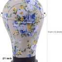YANTAISIYU 1 Piece Canvas Block Head Mannequin Head for Hair Extension Lace Wigs Making and Display Styling (Blue 21")