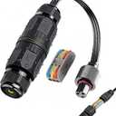 Splice Connectors for Govee Permanent Outdoor Lights, Compatible with Govee H705A H705B H705C H706A H706B H706C, IP68 Waterproof Wire Connector for Dots String Lights, Black (Female)