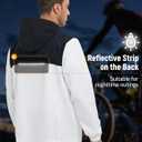 baleaf Men's Rain Jacket Water Resistant Hiking Windbreaker Packable Running Golf Gear Hood Raincoat Reflective (L)