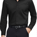 Men's Dress Shirts Stretch Stain Shield Long Sleeve Solid Formal Shirt Business Casual Button Down Shirts Large