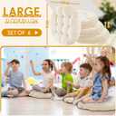 Jerify Floor Pillow Cushions Large Round Square Large Meditation Floor Pillow for Classroom Adult Meditation Picnic Party Seating Learning Daycare School(Round,Beige,6 Pcs)