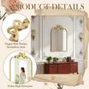 Vercraft Gold Bow Mirror 27"x19" Vintage Arched Vanity Wall Decorative Mirror with Metal Frame Antique Baroque Bow Decor for Home Dressing Table Entryway Bathroom Hallway Living Room