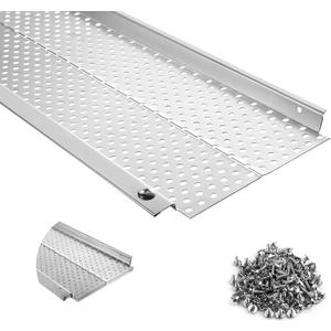 5 inch Gutter Guard, 13 Pack-52ft, Aluminum Rain Gutter Guard, DIY Leaf Filter Gutter Guard Protection Cover, Raptor Mesh Gutter Screen Cleaning Tools for Downspout, Roof, with Screws