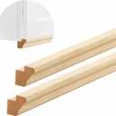 DoubleFill 2 Pack 47" Kitchen Cabinet Light Rail Molding 1-3/8" Wide x 1-3/8" Trim Wood Unfinished Kitchen Cabinet Molding for DIY Cabinetry, Yellow Poplar, 94" Total