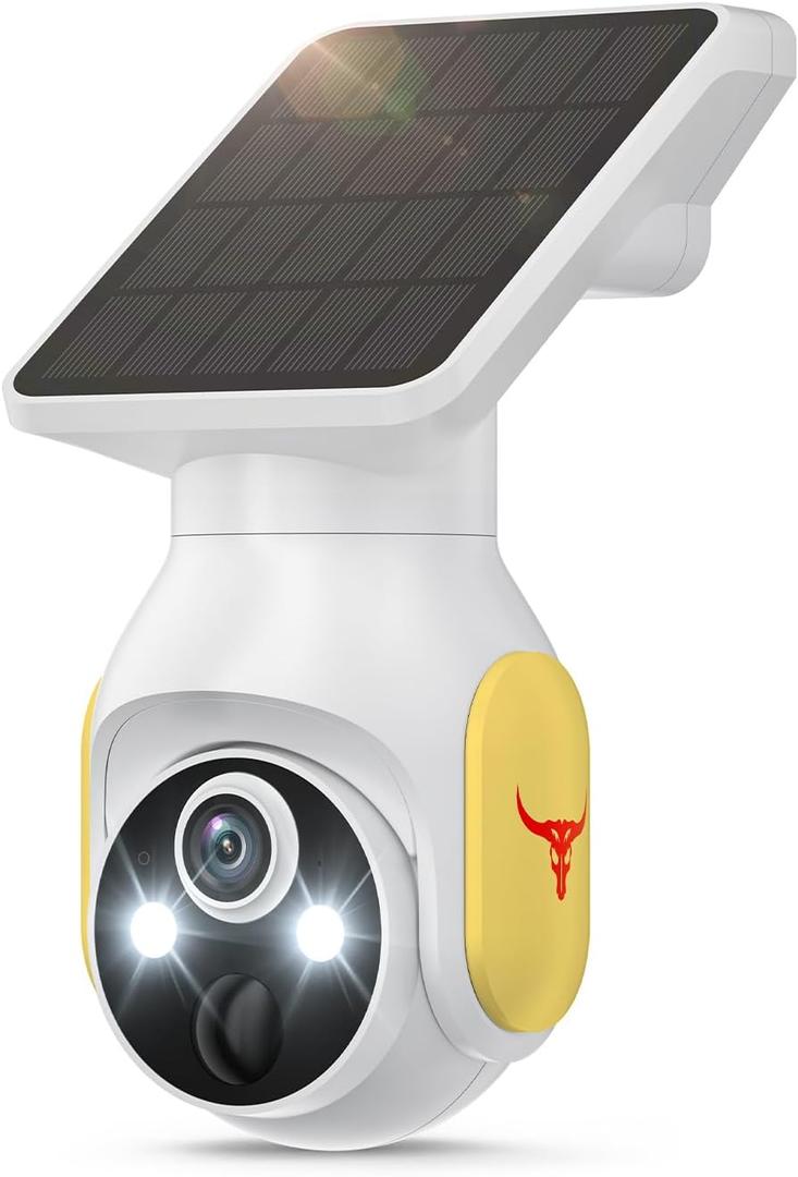 1080p Security Camera Wireless with Solar Panel, Smart AI Human Detection, 2-Way Audio, Color Night Vision, Built-in 4G SIM, Cloud Storage, Indoor/Outdoor Surveillance Bullet Cam (4G)